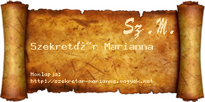 Szekretár Marianna névjegykártya